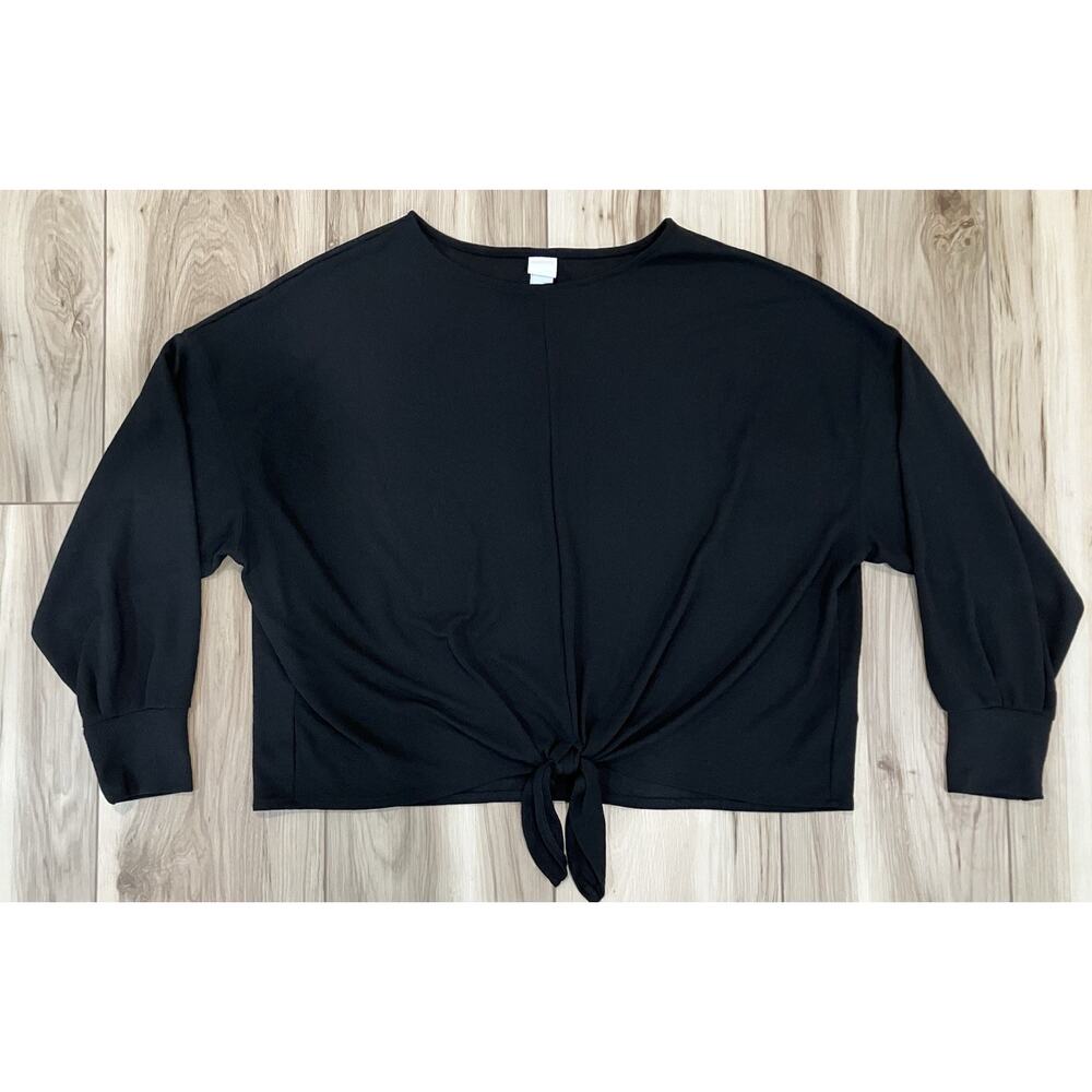 H&M Boat Neck Tie Detail Long Sleeve Shirt Women’s Size XL